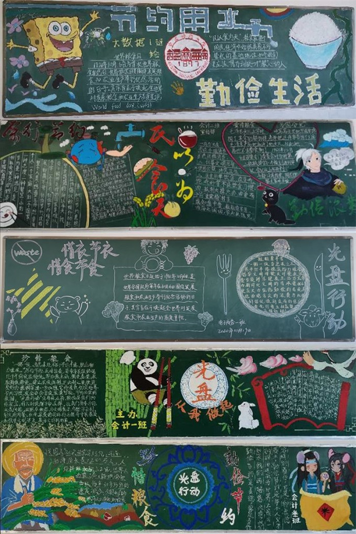我院开展"厉行节约,反对浪费"主题黑板报评比